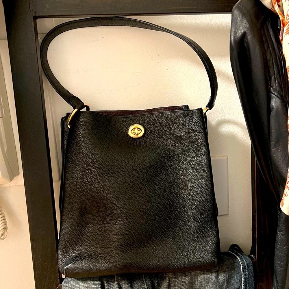 Coach Black Leather Tote Charlie